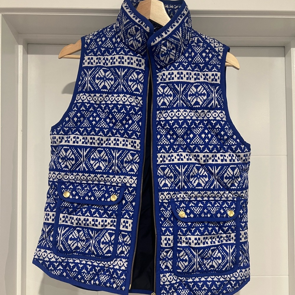 J Crew Fair Isle Down Excursion Vest - Size S